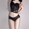 Women's sexy black series underwear: Low-waisted, thin-band, cut-out lace, soft, comfortable and breathable black underwear set Application Scenario